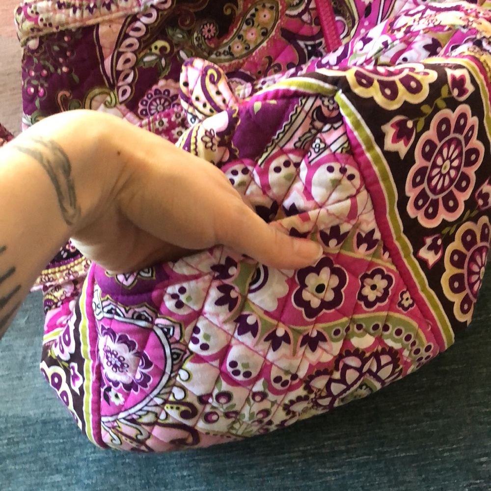 Vera Bradley Pink and Purple Patterned Bag - Picture 7 of 10